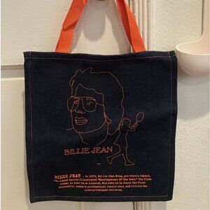 31 CORN LANE | Billie Jean King Tote | Dark Denim | Celebrated Tennis Champion